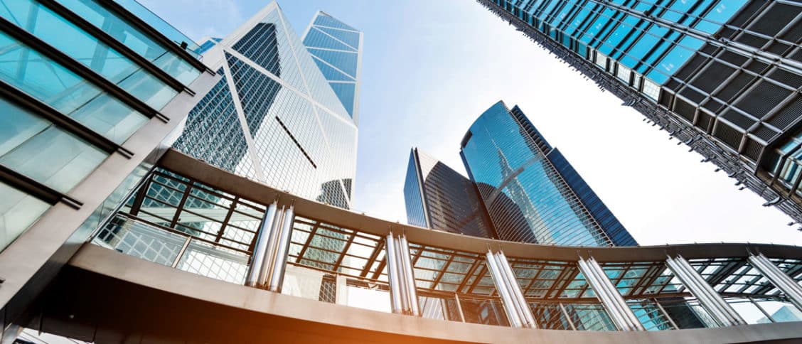 Zoom sur des bâtiments qui accueillent des sociétés